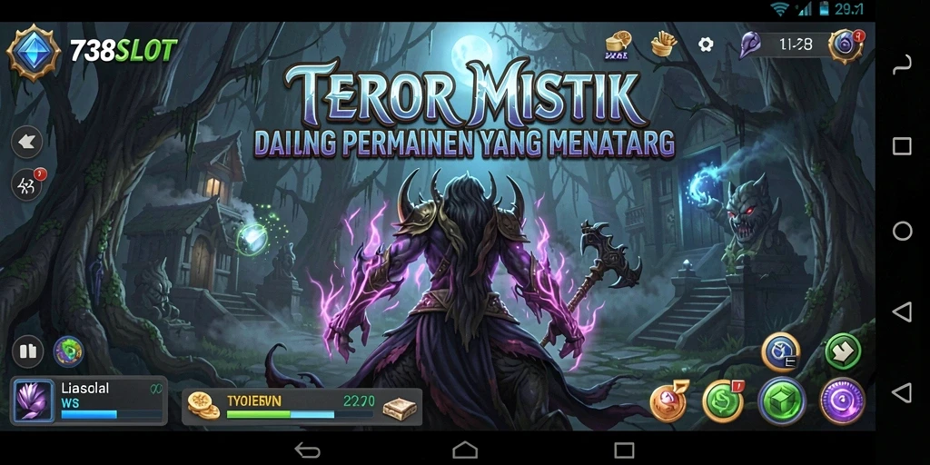 Screenshot gameplay menampilkan suasana horor yang menegangkan.