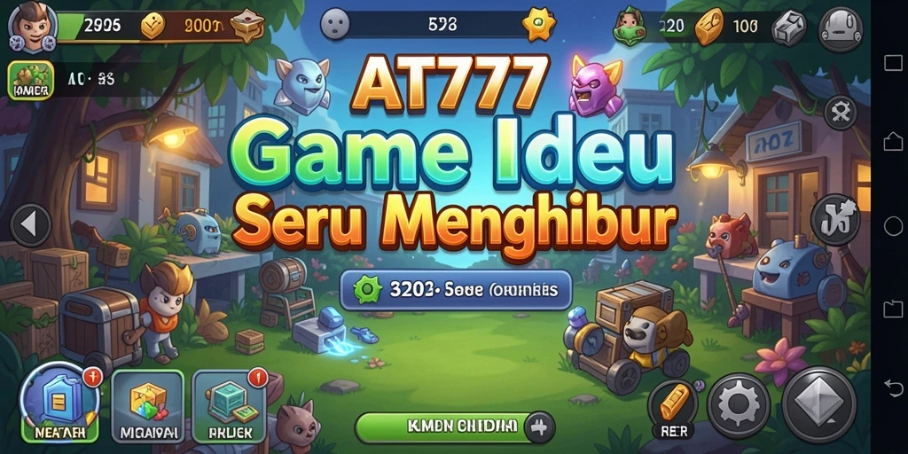 Tangkapan layar gameplay AT777 menampilkan karakter yang mengumpulkan sumber daya.