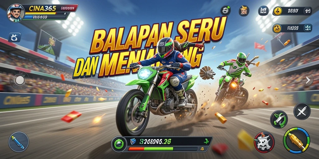 Tampilan gameplay <strong>CINA365</strong> yang menegangkan di balapan jalanan.