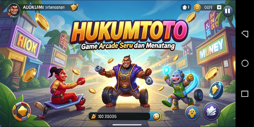 Screenshot HUKUMTOTO menampilkan aksi seru gameplay Arcade.