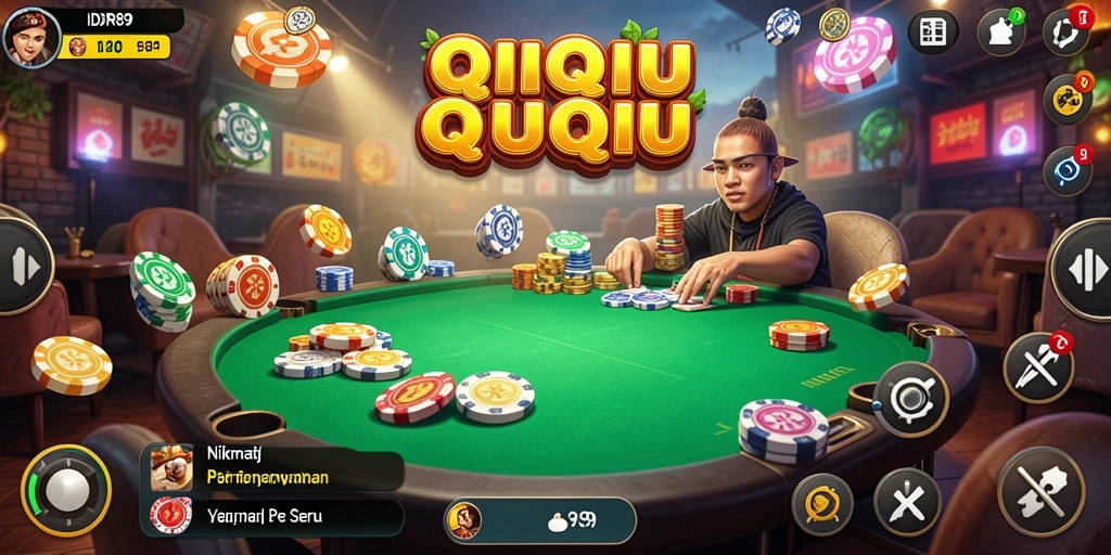Tampilan gameplay seru dari IDR89 yang menampilkan QiuQiu.