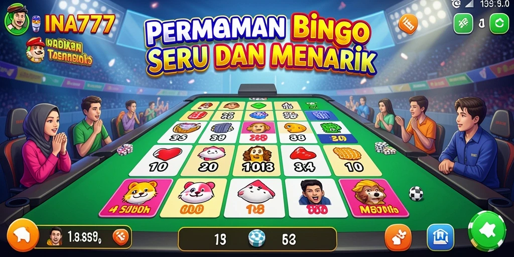 Tampilan gameplay Bingo yang seru dan interaktif dalam INA777.