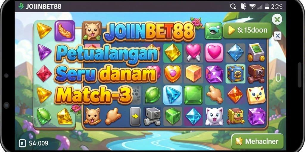 Screenshot showing colorful gameplay of JOINBET88 Match-3.