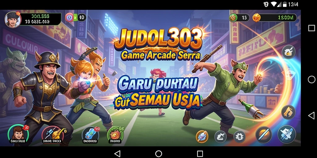 Tampilan gameplay seru dalam JUDOL303, menampilkan aksi arcade yang mendebarkan.