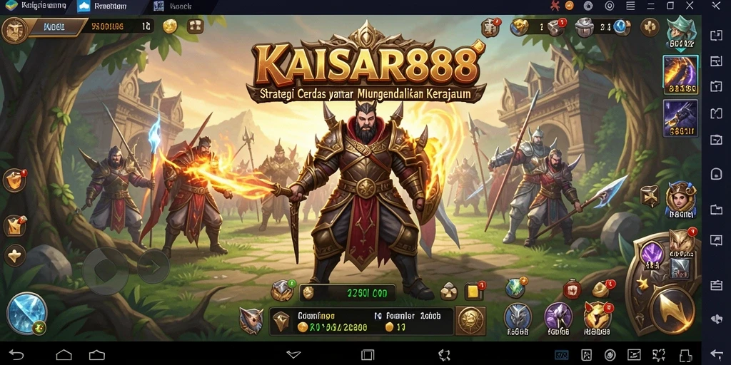 Screenshot gameplay KAISAR888 menunjukkan strategi pertempuran yang mendebarkan.