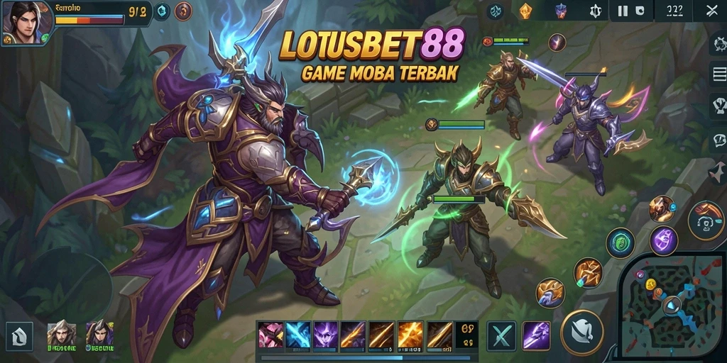 Screenshot utama LOTUSBET88 menunjukkan aksi seru di medan pertempuran.