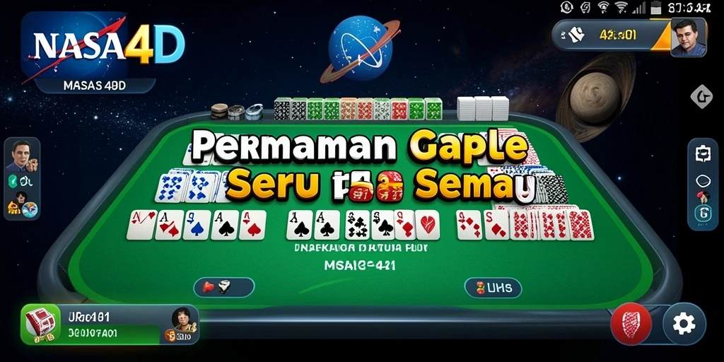 Tampilan gameplay seru Gaple di NASA4D yang interaktif.