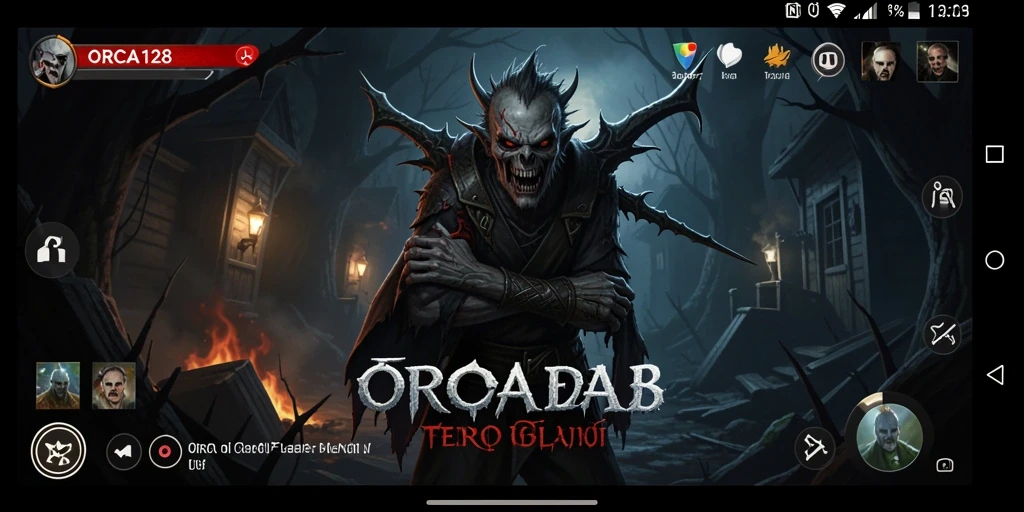 Screenshot gameplay ORCA128 menunjukkan momen menyeramkan di jalur gelap.