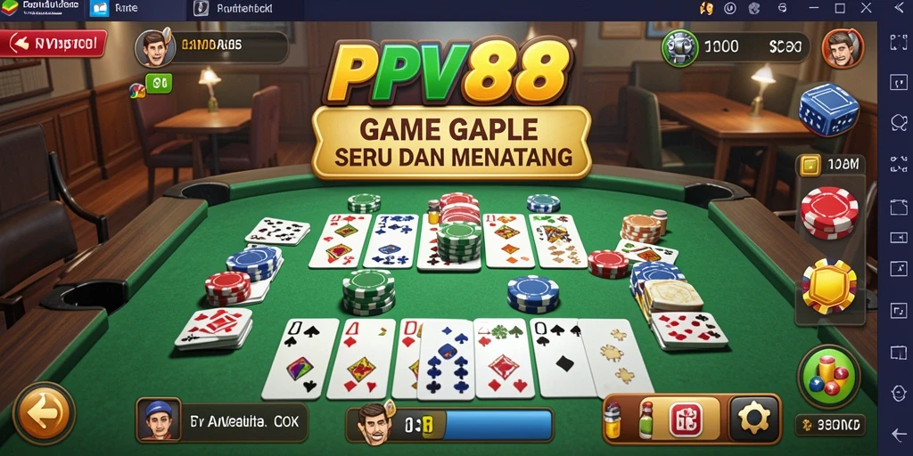 Screenshot utama PPV88 menampilkan suasana seru permainan Gaple.