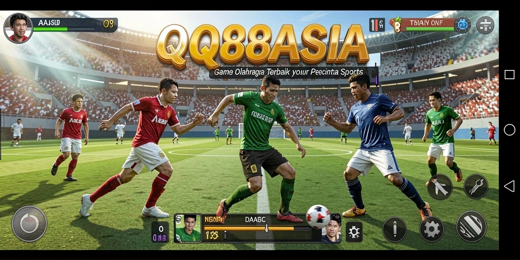 Tangkapan layar utama QQ88ASIA menampilkan aksi seru dalam permainan olahraga.