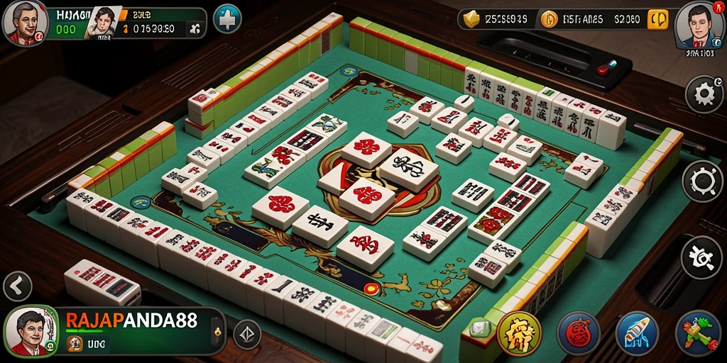 Tampilan gameplay RAJAPANDA88 dengan elemen Mahjong yang menarik.