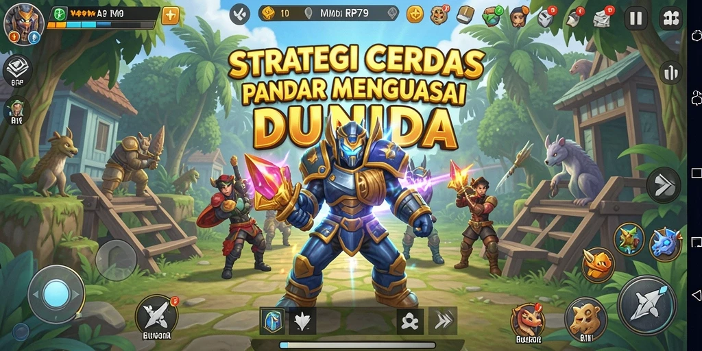 Screenshot utama RP79 yang menunjukkan pertempuran dan pengelolaan kota.