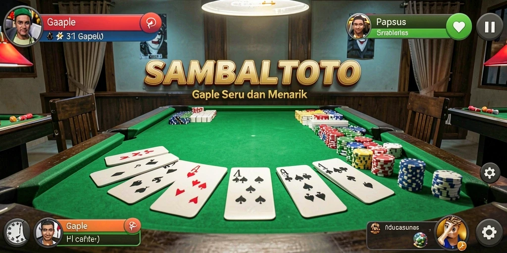 Tampilan gameplay menantang dalam permainan Gaple SAMBALTOTO.