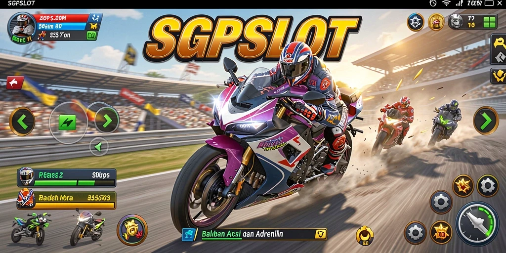 Tampilan menarik dari gameplay balapan motor di SGPSLOT.