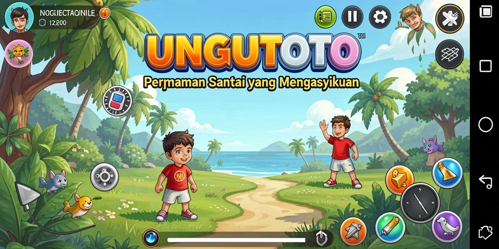 Tampilan gameplay <strong>UNGUTOTO</strong> yang menyenangkan dan penuh warna.