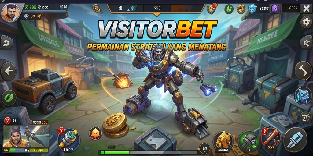 Tampilan gameplay strategi yang menegangkan dalam VISITORBET.