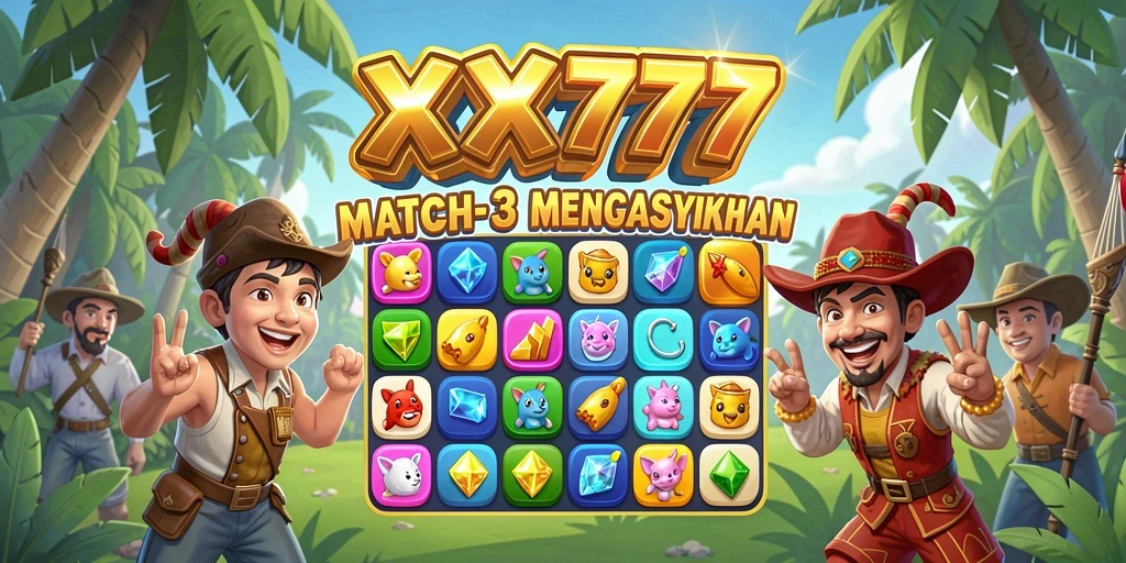Gameplay XXX777 menampilkan kombinasi seru objek Match-3.