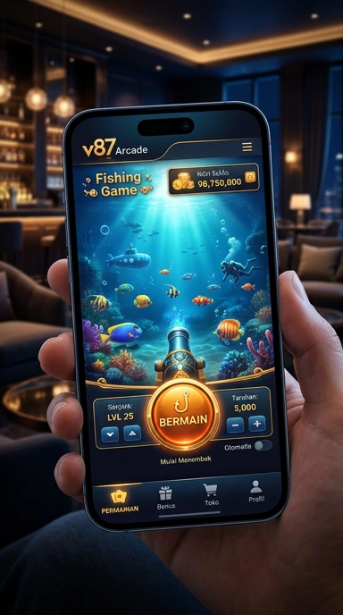 Tampilan antarmuka v87 yang modern dan sederhana.